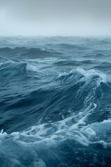 Fototapeta premium Soft, flowing sound waves in muted blues and grays, creating a calming, serene effect,