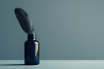 Black feather bottle