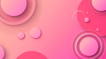 Abstract pink background with layered circles and bubbles, creating a vibrant and playful design.
