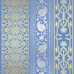 wedding card design, traditional paisley floral pattern , royal India	