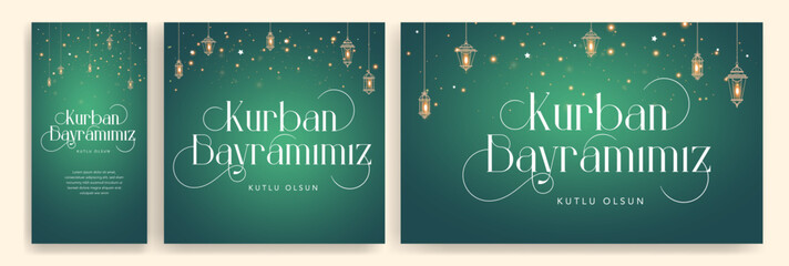 Feast of the Sacrifice (Eid al-Adha Mubarak) Feast of the Sacrifice Greeting (Turkish: Kurban Bayraminiz Mubarek Olsun) Holy days of muslim community. Islamic background.