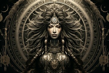 Obraz premium A relentless and indomitable warrior, known for their unwavering resolve and unwavering loyalty. - Generative AI