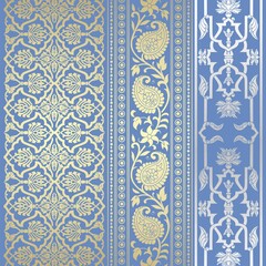 wedding card design, traditional paisley floral pattern , royal India	