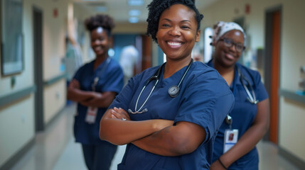 Fototapeta premium Portraits of medical workers in the workplace.