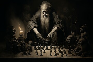 Fototapeta premium A cunning and strategic tactician, devising intricate battle plans and outsmarting opponents. - Generative AI