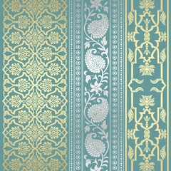 wedding card design, traditional paisley floral pattern , royal India	