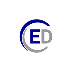Alphabet letters Initials Monogram logo ED, INITIAL Letter ED logo design, template vector.
