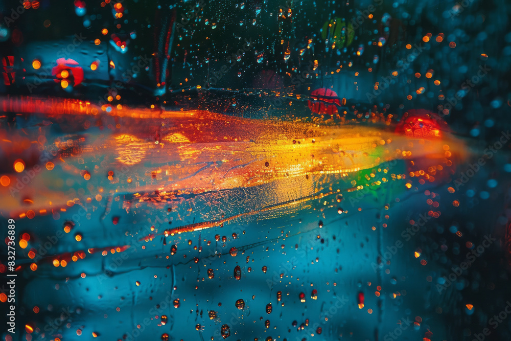 Poster detailed view of a birthmark shaped like a comet, with a trail of color fading softly,