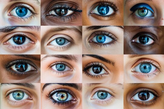 Artistic collage showcasing a variety of human eyes for captivating visual display