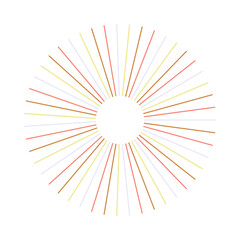 Obraz premium An abstract isolated retro boho sunburst shape design element.