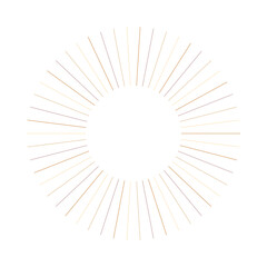 Obraz premium An abstract isolated retro boho sunburst shape design element.