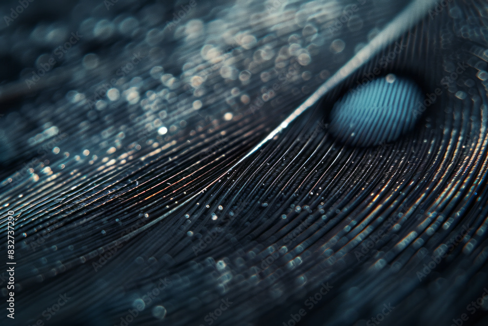 Poster close-up of a birthmark resembling a feather, with delicate lines and texture,