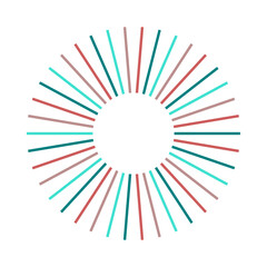 Obraz premium An abstract isolated retro boho sunburst shape design element.