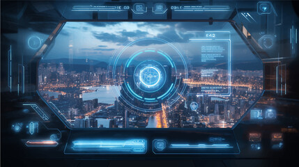 Obraz premium Abstract technology ui futuristic concept hud interface hologram elements of digital data chart.Hud,GUI for game background design. Technology background. Digital data analytic.