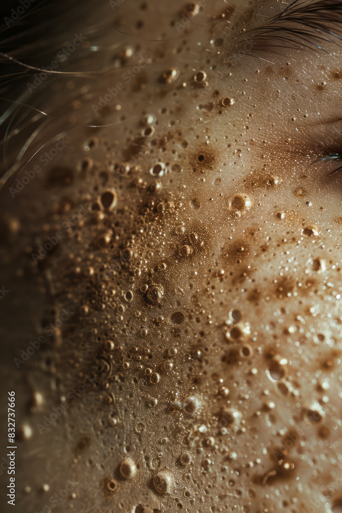 Poster Detailed view of a birthmark resembling a constellation, with tiny dots forming a pattern on the skin,