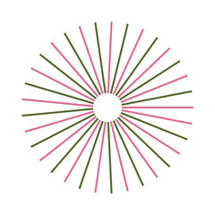 Obraz premium An abstract isolated retro boho sunburst shape design element.