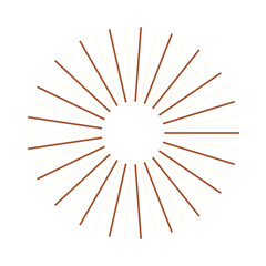 Obraz premium An abstract isolated retro boho sunburst shape design element.