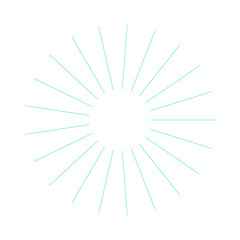 Fototapeta premium An abstract isolated retro boho sunburst shape design element.