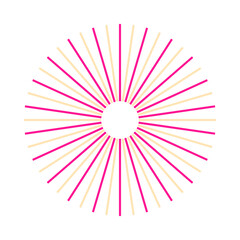  An abstract isolated retro boho sunburst shape design element.