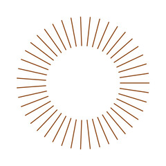  An abstract isolated retro boho sunburst shape design element.