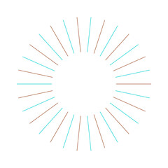  An abstract isolated retro boho sunburst shape design element.