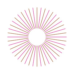 Obraz premium An abstract isolated retro boho sunburst shape design element.