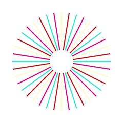 Obraz premium An abstract isolated retro boho sunburst shape design element.