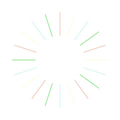 Obraz premium An abstract isolated retro boho sunburst shape design element.