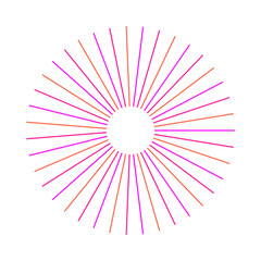 Obraz premium An abstract isolated retro boho sunburst shape design element.