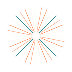  An abstract isolated retro boho sunburst shape design element.