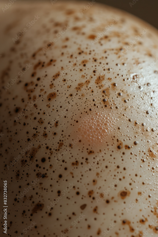 Poster macro view of a mole on the lower back, with the skinâ€™s natural gradient and small freckles,