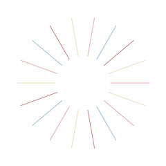 Obraz premium An abstract isolated retro boho sunburst shape design element.