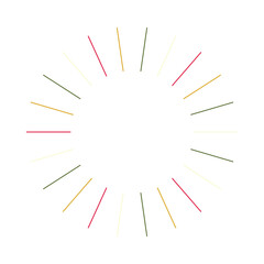 Obraz premium An abstract isolated retro boho sunburst shape design element.