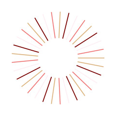 Obraz premium An abstract isolated retro boho sunburst shape design element.