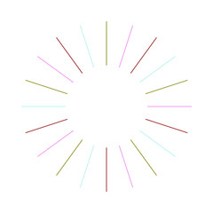 Obraz premium An abstract isolated retro boho sunburst shape design element.