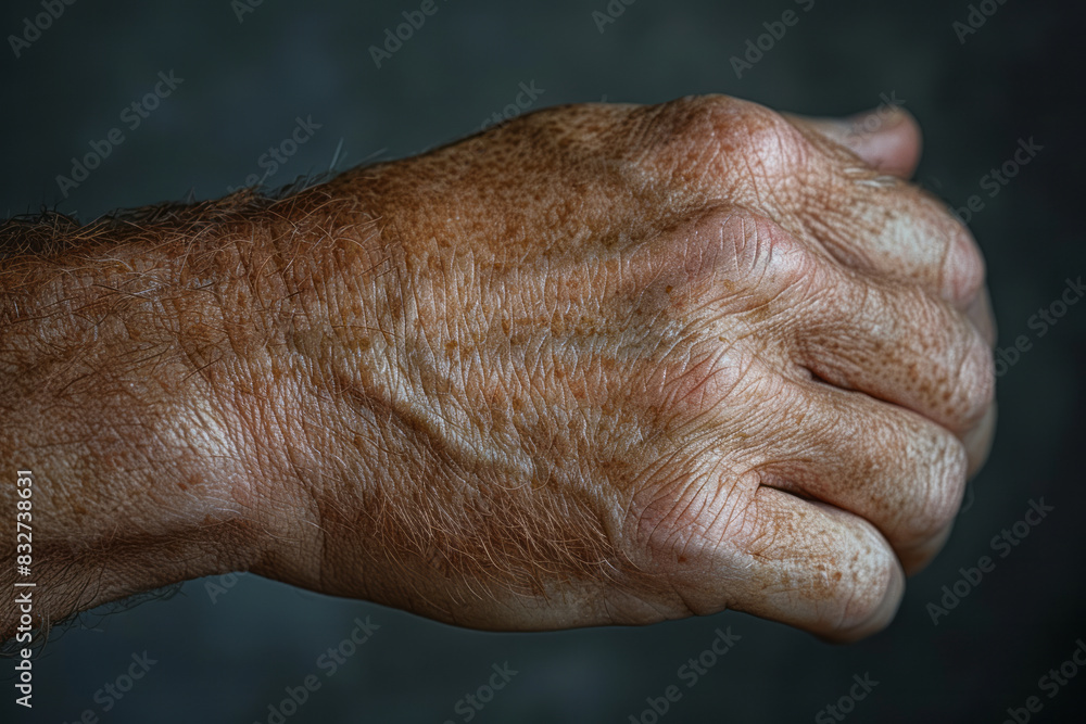 Poster a close-up of a mole on the underside of a personâ€™s forearm, showing the soft skin and subtle vein