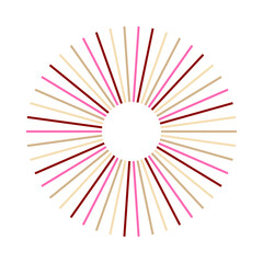 Obraz premium An abstract isolated retro boho sunburst shape design element.