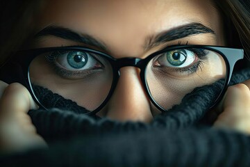 Close up view of eyeglasses focusing on the eyes for increased visibility and clarity