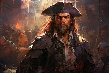 A legendary and feared pirate captain, commanding a crew of cutthroats and plundering the high seas. - Generative AI