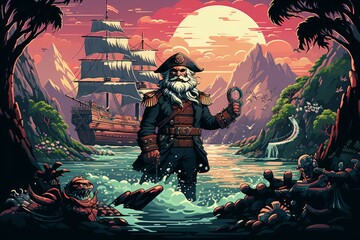 A legendary and feared pirate captain, commanding a crew of cutthroats and plundering the high seas. - Generative AI