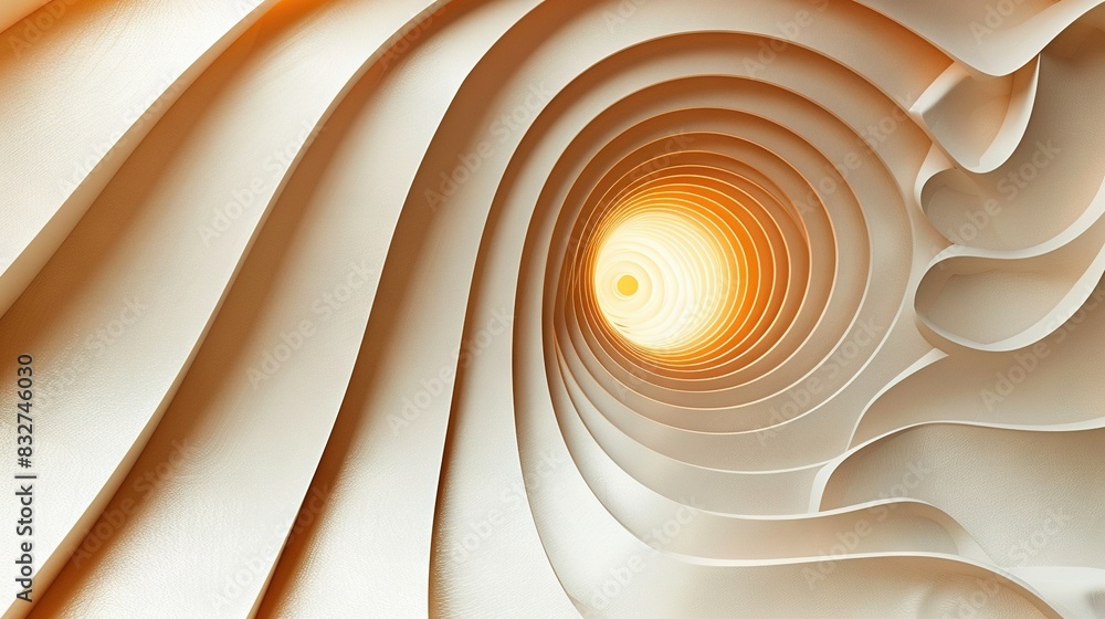 Poster a high-resolution photo of a massive white object illuminated by a light source at its center