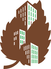 illustration of a building in aleaf