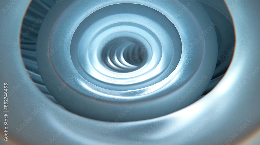 Poster metal object with circular design centered in the photo