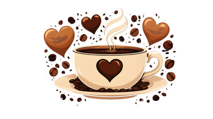 Obraz premium Coffee Love Heartwarming Beverage Art