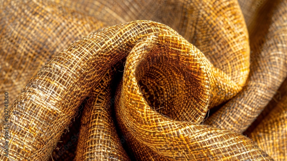 Poster close-up shot of a fabric with a brown-and-tan pattern on the outer layer