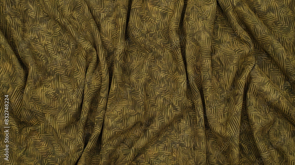 Poster a zoom-in of a rustic fabric featuring tiny foliage patterns at the upper and lower edges