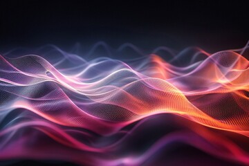 Close up colorful light wave on black background