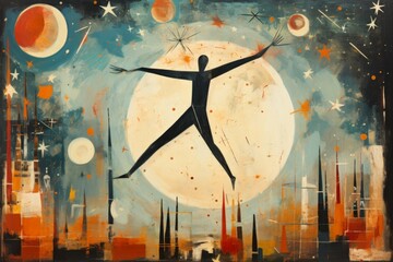 A skilled and agile acrobat, performing death-defying stunts and aerial maneuvers. - Generative AI