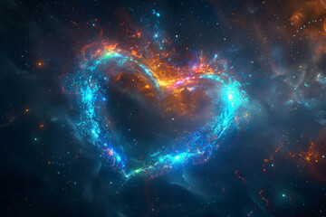 A heart made of stars and galaxies