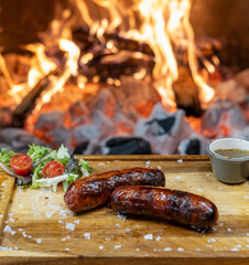Supreme quality Argentine sausages, grilled.
